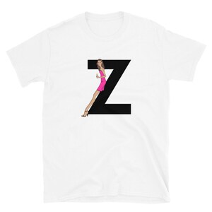 letra, A, design de alfabeto, feminino de A a Z, moda, esboço, ilustração, sexy, arte, designer, camiseta unissex de manga curta
