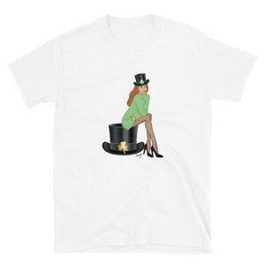 shamrock, Ierse, Hoge hoed, groen Unisex T-shirt met korte mouwen