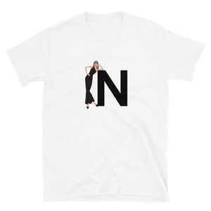 letra, N, design de alfabeto, feminino de A a Z, moda, esboço, ilustração, sexy, arte, designer, camiseta unissex de manga curta