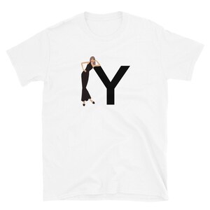 Camiseta unissex de manga curta, letra, Y, alfabeto feminino de A a Z, moda, esboço, ilustração, sexy, arte, designer,