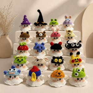 Gehäkelter Taschenanhänger | 7 Styles Halloween Amigurumi Schlüsselanhänger|Rucksack Anhänger|Freund Geschenk