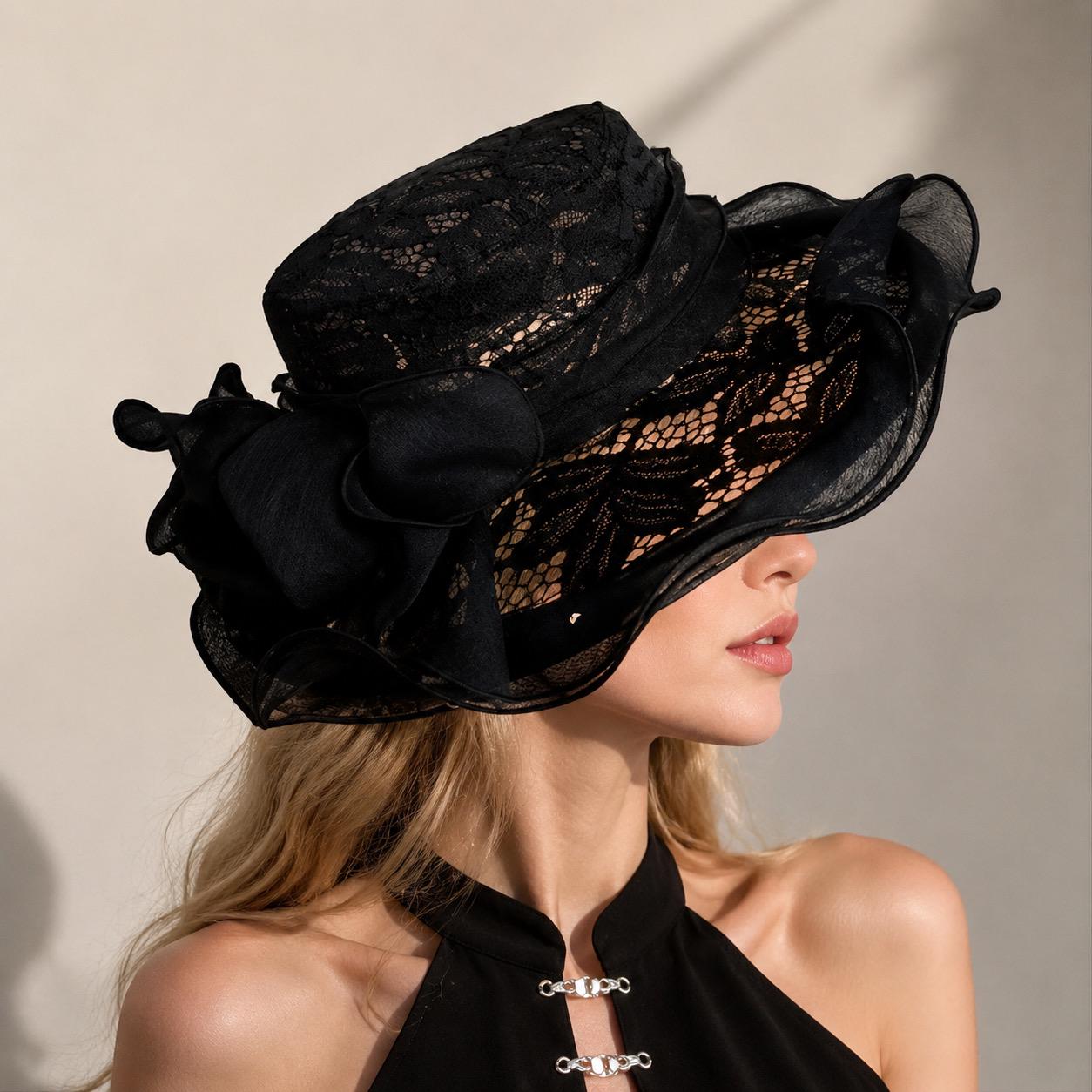 Womens Black Dress Hat