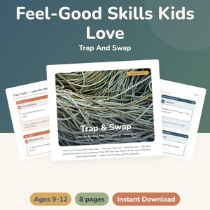 Thinking Traps Card Game for Tweens 9-12, Printable CBT Deck, Cognitive Distortion Coping Cards