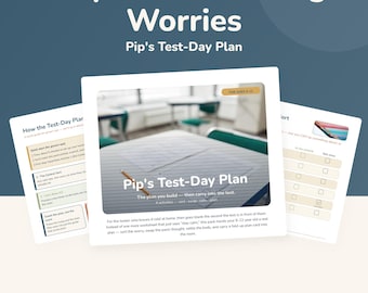 Test Anxiety Printable for Tweens 9-12 | CBT Exam Stress Calm Test-Day Plan | PhD Made