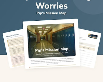 Middle School Transition Anxiety Workbook Printable | CBT New School Worry Pack Ages 9-12