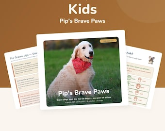 Fear of Dogs Activity Pack Kids 5-8, CBT Brave Ladder Printable, PhD Made PDF