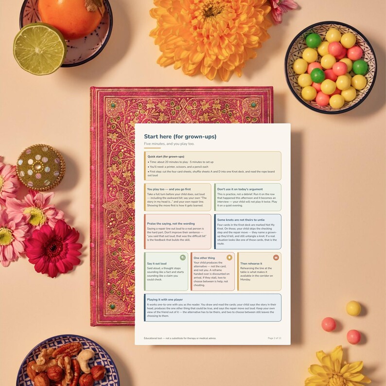 Friendship Repair Game for Tweens 9-12 Printable | CBT Cards for Feeling Left Out PDF — preview 3