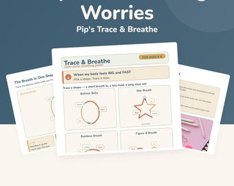 Breathing Poster for Kids Printable | Trace & Breathe Calm Down Corner Ages 5-8 | PhD Made