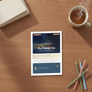 Bedtime Worry Journal for Kids 5-8, Sleepy Sky CBT Calm-Down Printable, Wind-Down Routine image 5