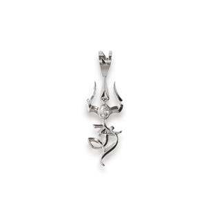Silver Trishul Pendant | 925 Sterling Silver Om Trishula Lord Shiva Necklace | Om & Trident Pendant | Spiritual Hindu Jewelry
