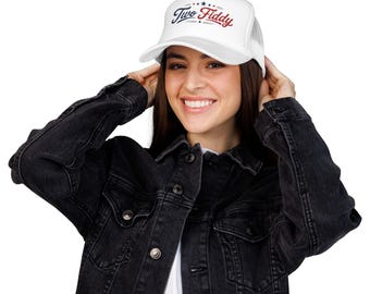 Two Fiddy Trucker Hat | Patriotic Script, Stars and Stripes Accents