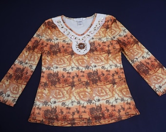 John PaulRichard Womens Size S Vintage Y2K LongSleeve beaded