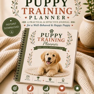 Puppy Training Planner Printable | Puppy Training Tracker | Dog Training Planner | Puppy Schedule & Potty Training | Instant Download