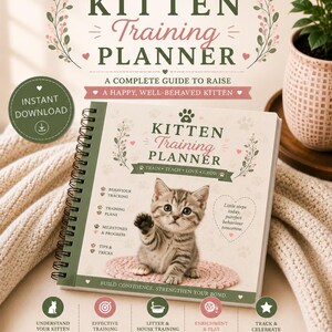 Kitten Training Planner Printable | Cat Training Journal | Kitten Behavior and Socialization Tracker | Kitten planner PDF | Instant Download