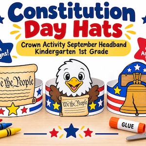 Constitution Day Crown, Bald Eagle Liberty Bell Headband (Printable Craft)