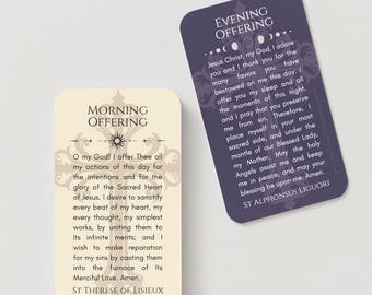 Prayer Card Set: Morning & Evening Prayer Catholic Devotional