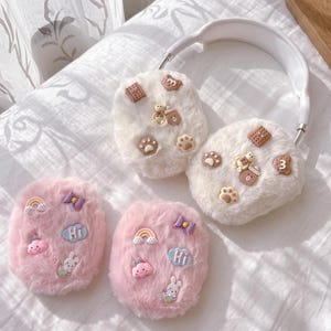 Pastel Plush Bear Rabbit AirPods Max Case Fluffy Headphone Cover