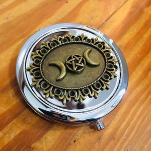 Wicca Triple Goddess Compact Mirror - Wicca Witch - Make Up - Cosmetics - Pocket Mirror