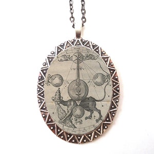 Kabbalah Pendant Silver Tone - Jewish Mysticism Mystical Esoteric Occult Judaism Necklace