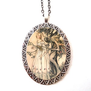 Arthur Rackham Tree Man Necklace Pendant Silver Tone - Fairytale Fairy Tale Storybook