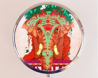 Decorative Indian lacquered pill box