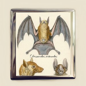 Estuche para cigarrillos de murciélago victoriano, tarjetero de identificación, billetera, murciélagos, arte gótico Animal