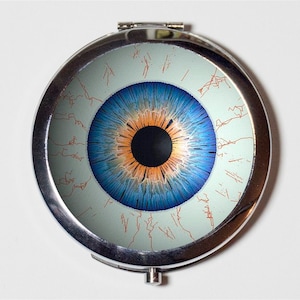 Weird Eyeball Compact Mirror - Creepy Horror Goth - Make Up Pocket Mirror for Cosmetics