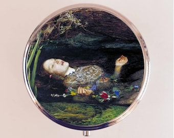 John Everett Millais Ophelia Pill Box Case Pillbox Holder Trinket William Shakespeare Hamlet