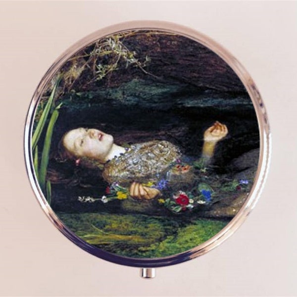 John Everett Millais Ophelia Pill Box Case Pillbox Holder Trinket William Shakespeare Hamlet