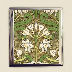 Jugendstil Blumen Zigaretten Etui Visitenkarte Ausweishalter Blumen Blumen Deco Design Zwei