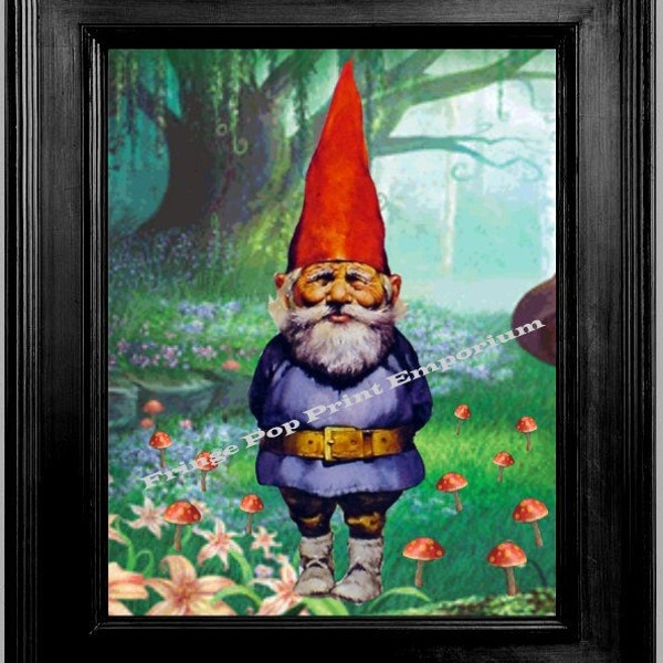 Gnom im Wald Kunstdruck 8 x 10 - Kitsch Whimsical Woodland