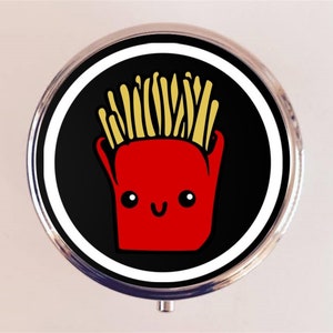 French Fries Pill Box Case Pillbox Holder Trinket Kawaii Cute Cartoon Fast Food