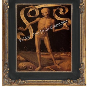 Skeleton Ghoul Man Art Print 8 x 10 Horror - Memling - Renaissance - Dark Art - Goth