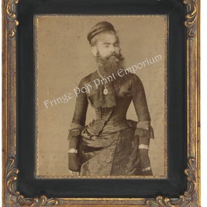 Victorian Sideshow Circus Freak Art Print 8 x 10 - Bearded Lady - Annie Jones