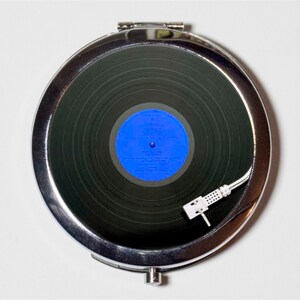 Platine vinyle tourne-disque compact miroir - LP vinyle vintage Pop Art - miroir de poche maquillage pour cosmétiques