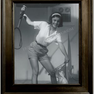 Gil Elvgren Pin Up Girl Art Print 8 x 10 - Painting Reference Photo - Pinup Fishing - Fish - Fisherman - Outdoors