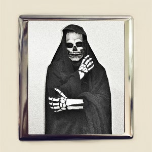 Grim Reaper Cigarrillo Caso Tarjeta de Visita Titular de la Identificación Monedero Muerte Gótica Arte Oscuro Espeluznante