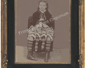 Victorian Sideshow Circus Freak Art Print 8 x 10 - Myrtle Corbin - Four Legged Girl from Texas