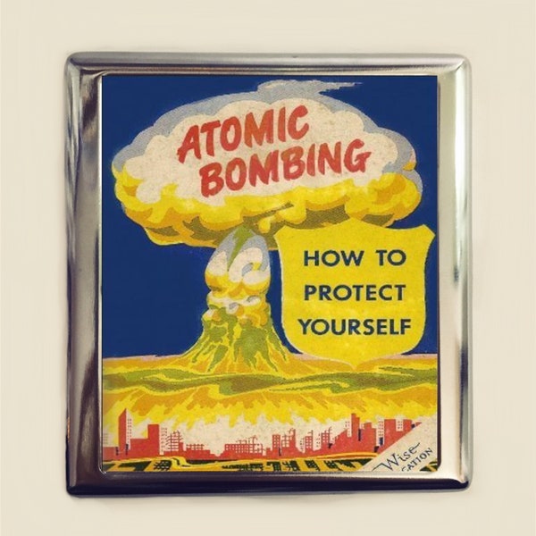 Atomic Bomb Cigarette Case Business Card ID Holder Wallet Atom Bombing Apocalyptic Apocalyse Nuclear War