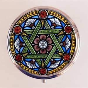 Star of David Pill Box Case Pillbox Holder Trinket Box Jewish Symbol Hebrew Judaism