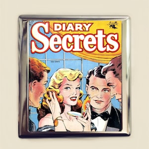 Romance Comic Book Cigarette Case Business Card ID Holder Wallet Retro 1950s Romantic Love Vintage