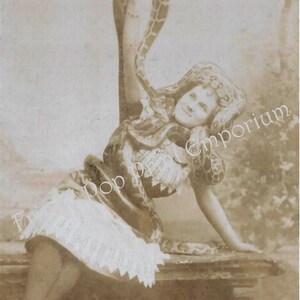 Victorian Sideshow Circus Freak Art Print 8 x 10 Snake Charmer image 2