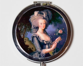 Marie Antoinette Compact Mirror - French Queen Aristocrat Painting - Make Up Pocket Mirror for Cosmetics