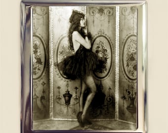 Flapper Ballerina Cigarette Case Business Card ID Holder Wallet Tutu Art Deco Follies 1920s Jazz Age