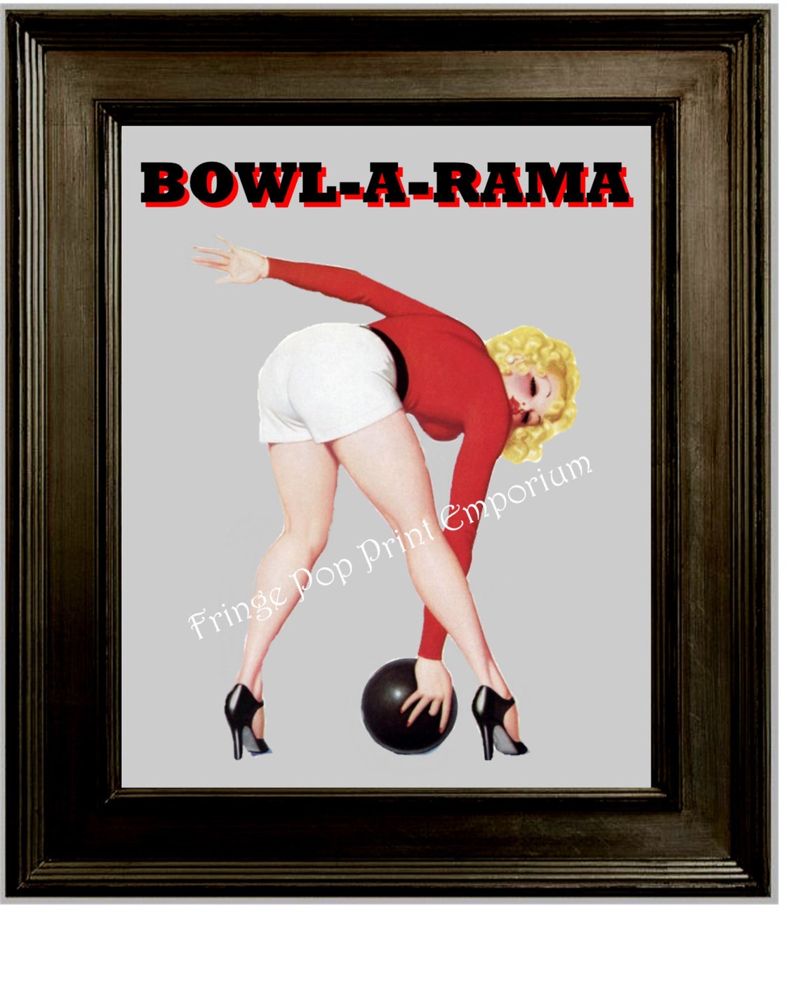 Bowling Pin up Art Print 8 X 10 Bowlarama Pinup Bowler Etsy