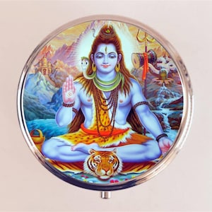 Shiva Hindu Pill Box Case Pillbox Holder Trinket Box Hinduism Metaphysical Religion