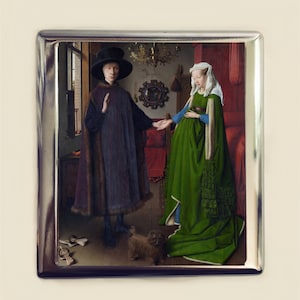 Jan Van Eyck Arnolfini Wedding Cigarette Case Business Card ID Holder Wallet Famous Fine Art Painting