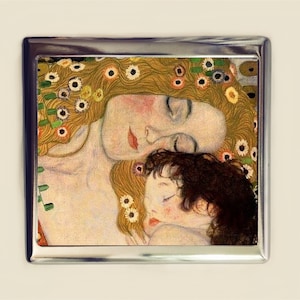 Gustav Klimt Mutter & Kind Zigarettenetui Visitenkarte Ausweishalter Feine Kunst Malerei Jugendstil