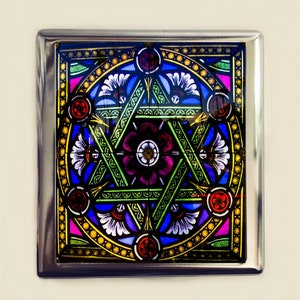 Star of David Cigarette Case Business Card ID Holder Wallet Jewish Judaism Religious