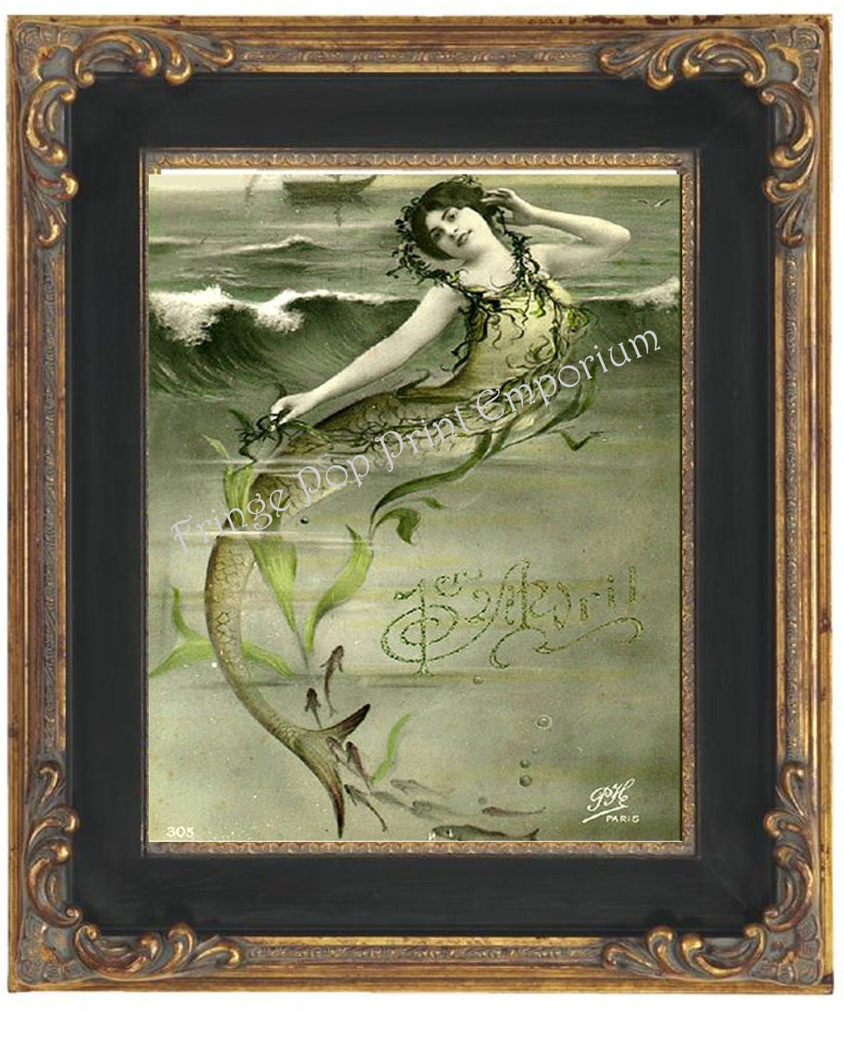 Art Nouveau Art Deco Mermaid Art Print 8 x 10 Flapper French Etsy